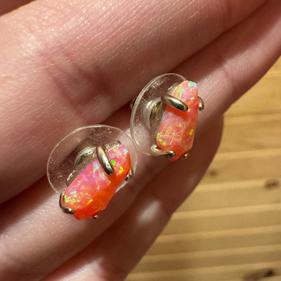KS Fire Opal Studs - Picture 6 of 7